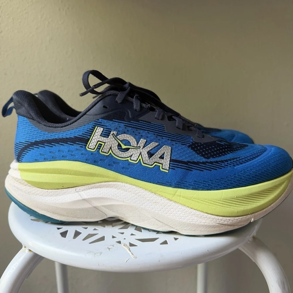 Hoka Skyflow Running Sneakers Mens 9 D Blue Gym Run Shoes 1151197